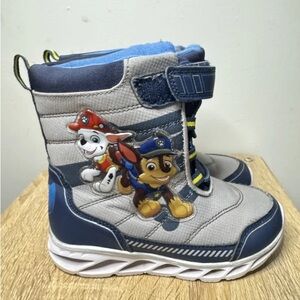 Paw Patrol Boys Winter Boots Chase Marshall Paws Blue Grey SZ 10 NO BOX